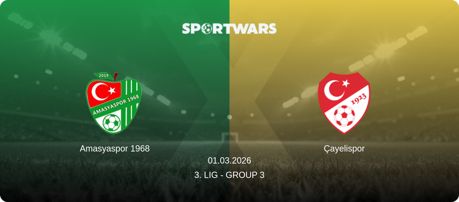 Amasyaspor 1968 — Çayelispor, 01.03.2026 — 3. Lig - Group 3 (match preview)