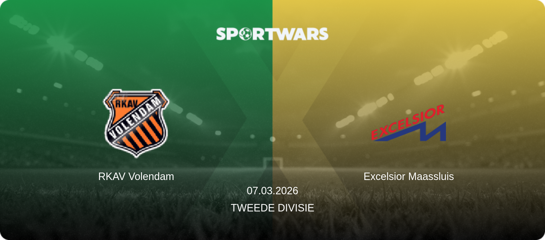 RKAV Volendam — Excelsior Maassluis, 07.03.2026 — Tweede Divisie (match preview)