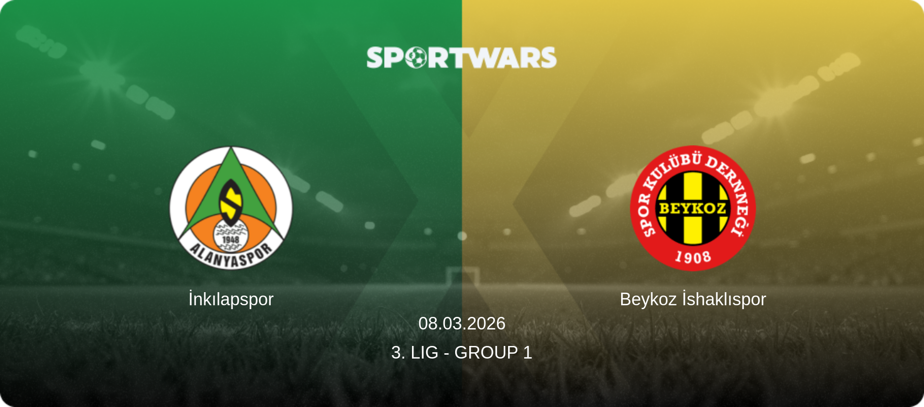 İnkılapspor — Beykoz İshaklıspor, 08.03.2026 — 3. Lig - Group 1 (match preview)