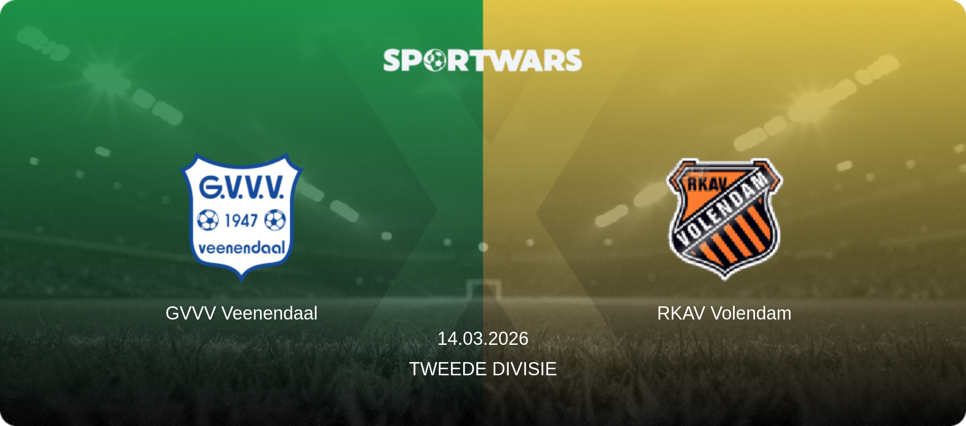 GVVV Veenendaal — RKAV Volendam, 14.03.2026 — Tweede Divisie (match preview)