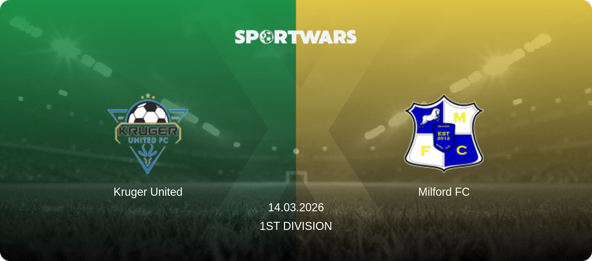 Kruger United — Milford FC, 14.03.2026 — 1st Division (match preview)