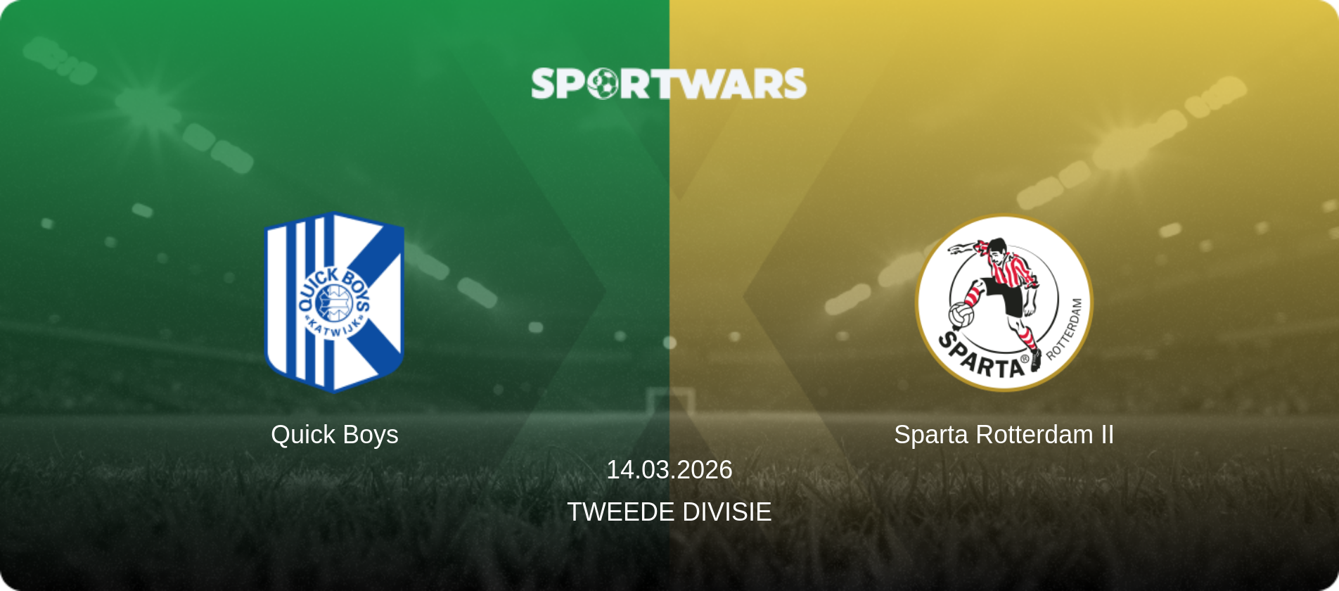 Quick Boys — Sparta Rotterdam II, 14.03.2026 — Tweede Divisie (match preview)