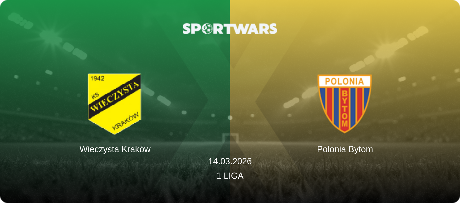 Wieczysta Kraków — Polonia Bytom, 14.03.2026 — 1 Liga (match preview)