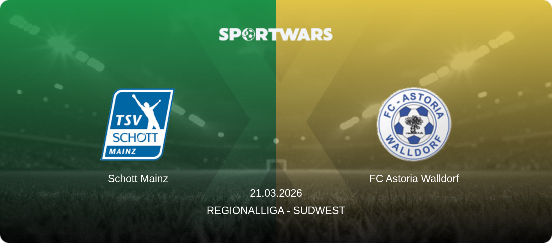 Schott Mainz — FC Astoria Walldorf, 21.03.2026 — Regionalliga - SudWest (match preview)