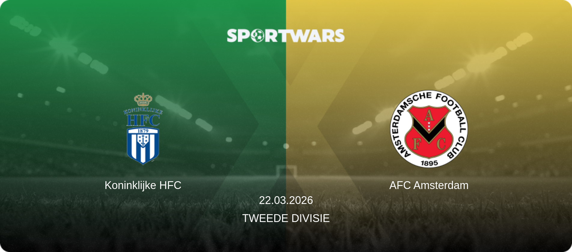 Koninklijke HFC — AFC Amsterdam, 22.03.2026 — Tweede Divisie (match preview)