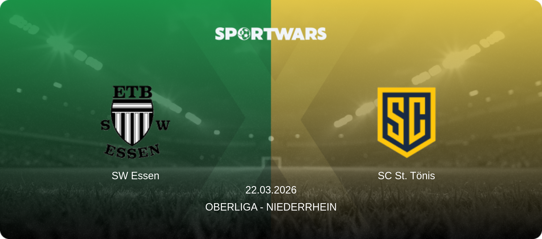 SW Essen — SC St. Tönis, 22.03.2026 — Oberliga - Niederrhein (match preview)