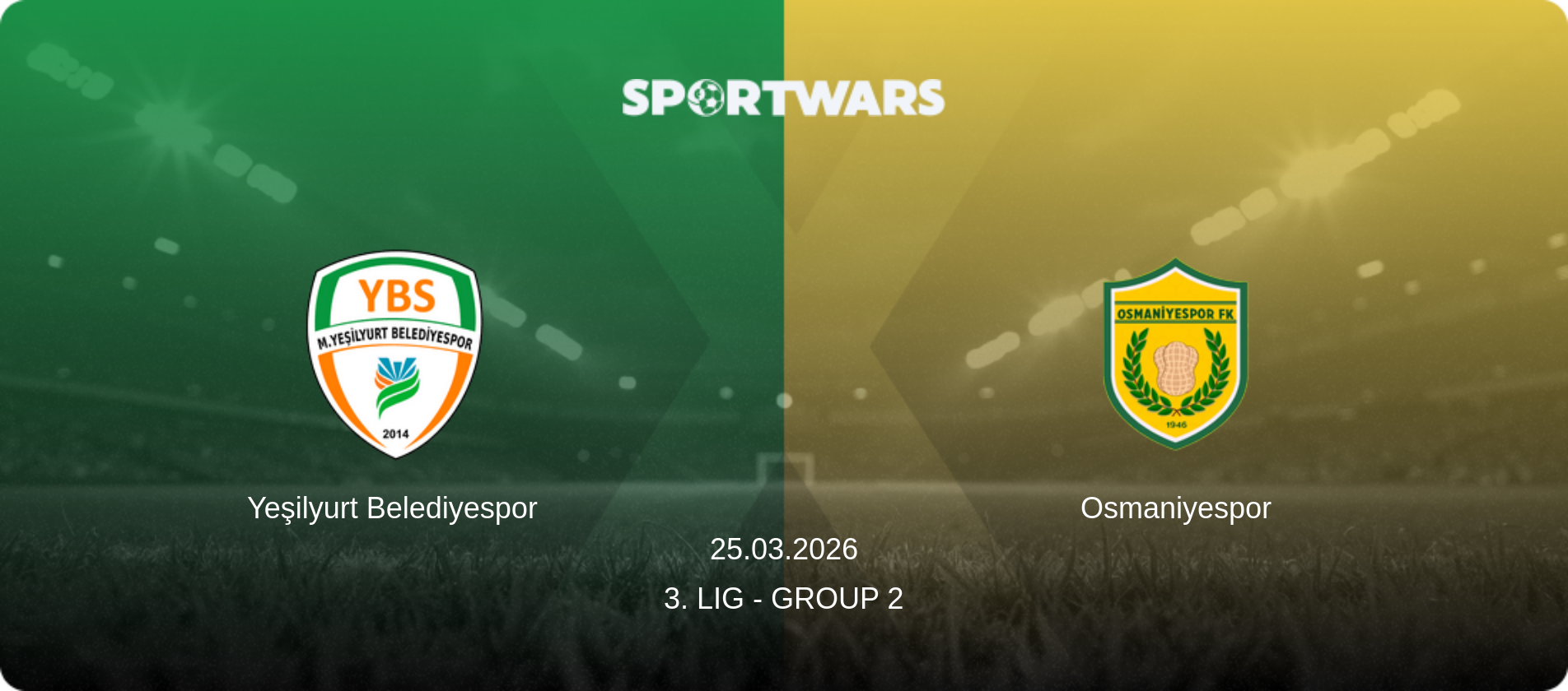 Yeşilyurt Belediyespor — Osmaniyespor, 25.03.2026 — 3. Lig - Group 2 (match preview)