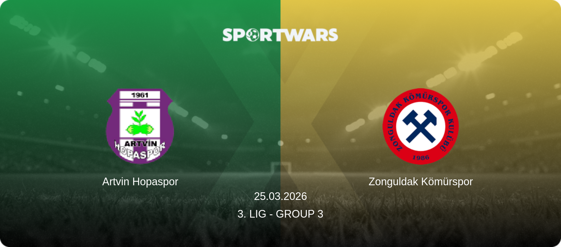 Artvin Hopaspor — Zonguldak Kömürspor, 25.03.2026 — 3. Lig - Group 3 (match preview)