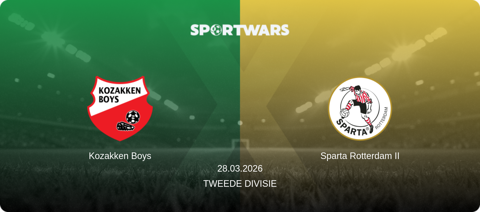 Kozakken Boys — Sparta Rotterdam II, 28.03.2026 — Tweede Divisie (match preview)