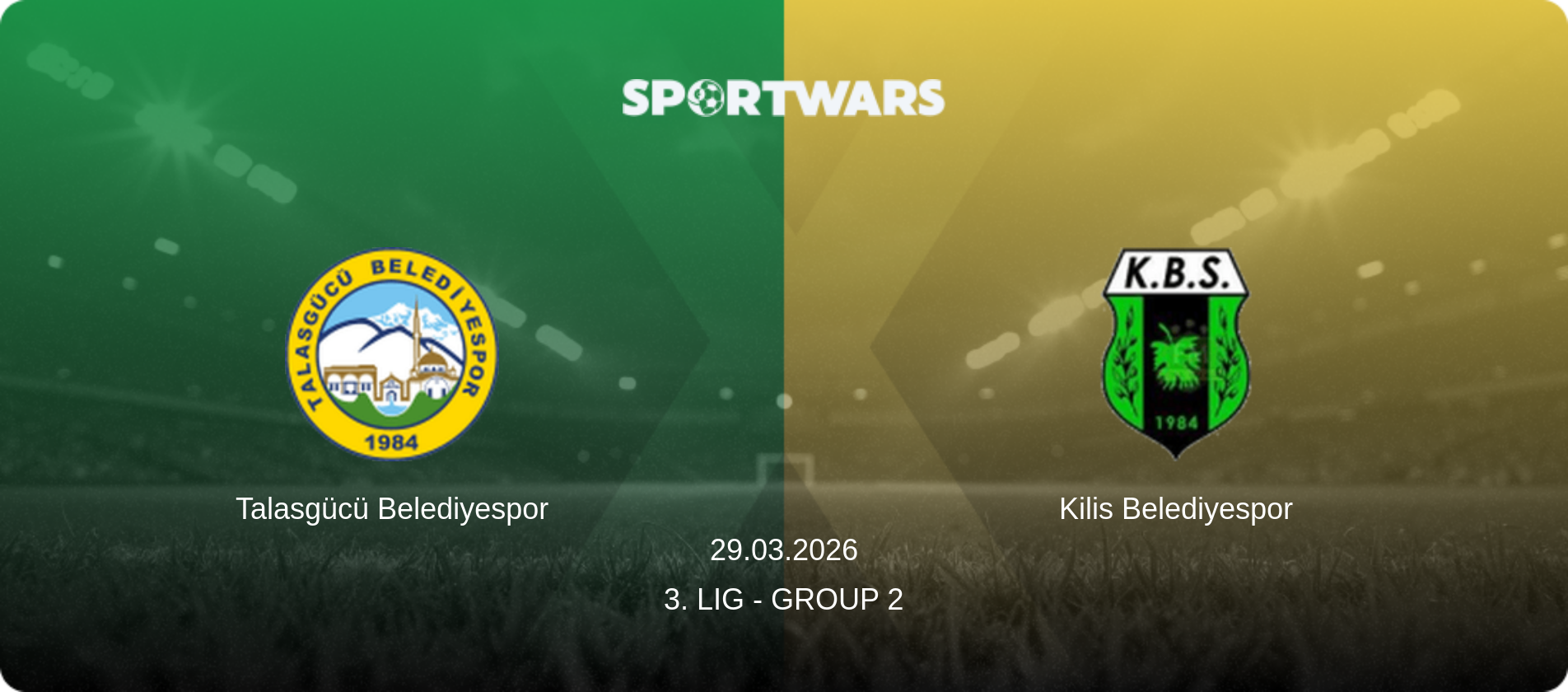 Talasgücü Belediyespor — Kilis Belediyespor, 29.03.2026 — 3. Lig - Group 2 (match preview)