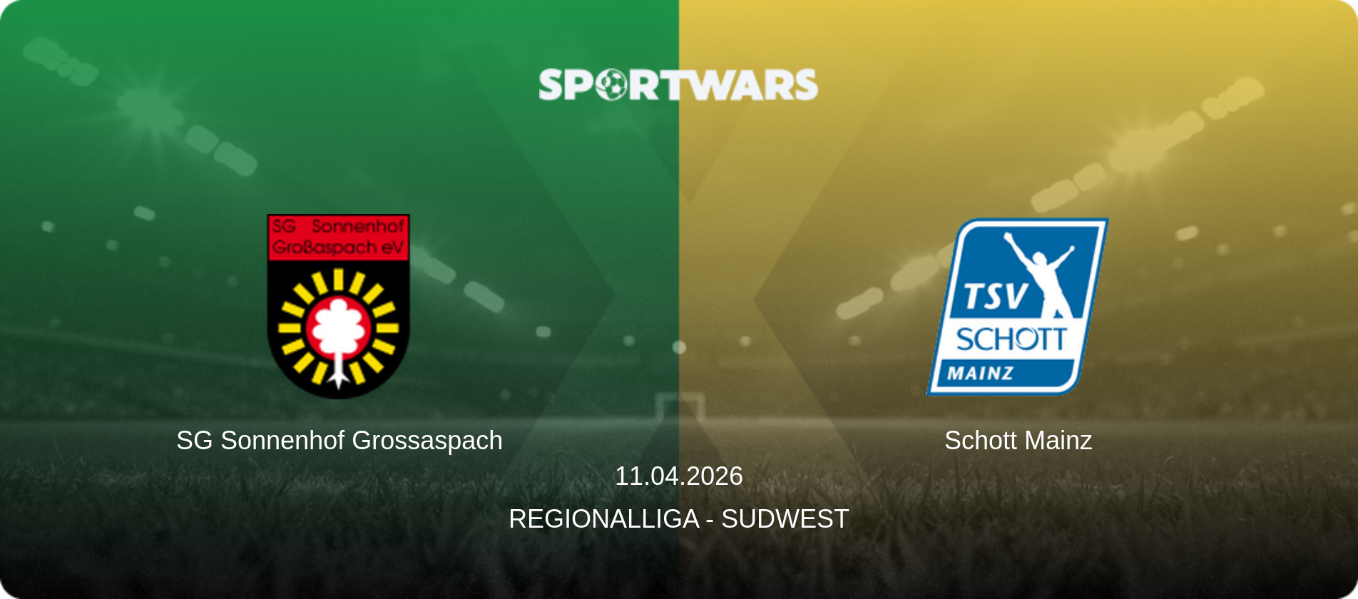 SG Sonnenhof Grossaspach — Schott Mainz, 11.04.2026 — Regionalliga - SudWest (match preview)