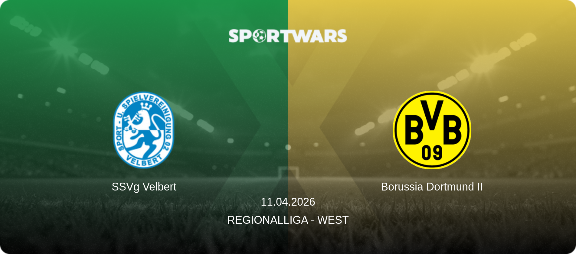 SSVg Velbert — Borussia Dortmund II, 11.04.2026 — Regionalliga - West (match preview)