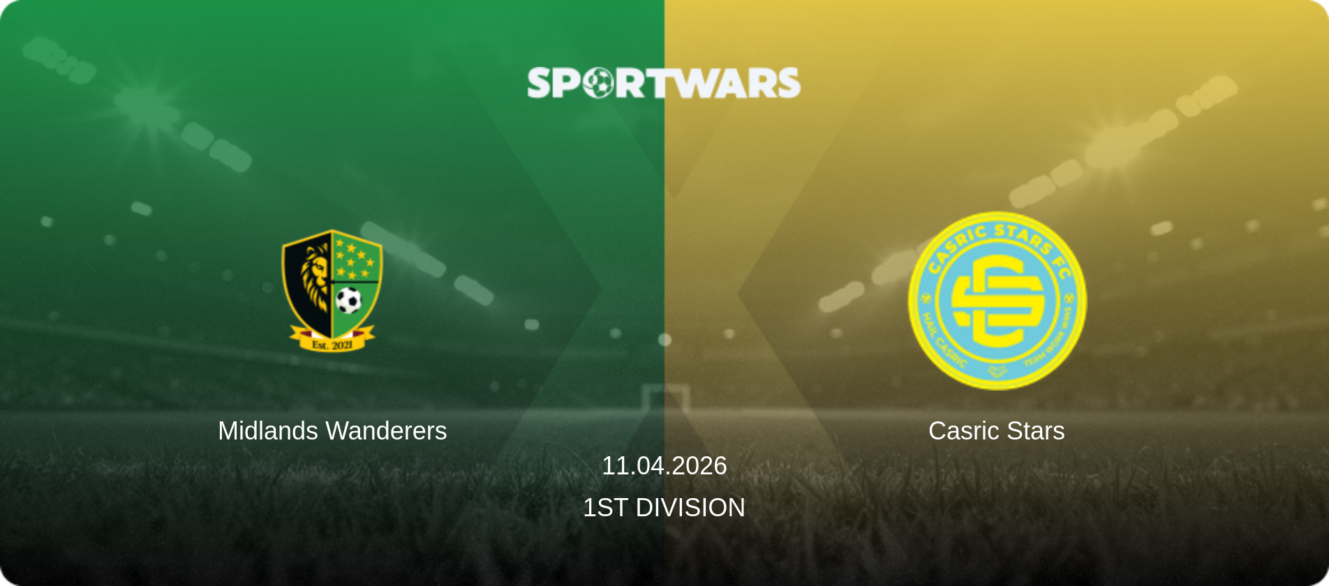 Midlands Wanderers — Casric Stars, 11.04.2026 — 1st Division (match preview)