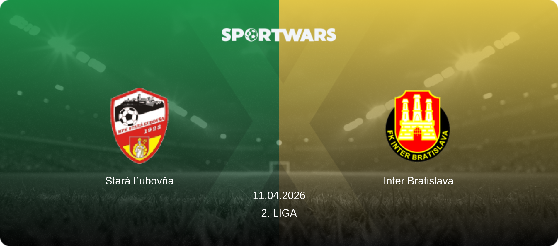 Stará Ľubovňa — Inter Bratislava, 11.04.2026 — 2. Liga (match preview)