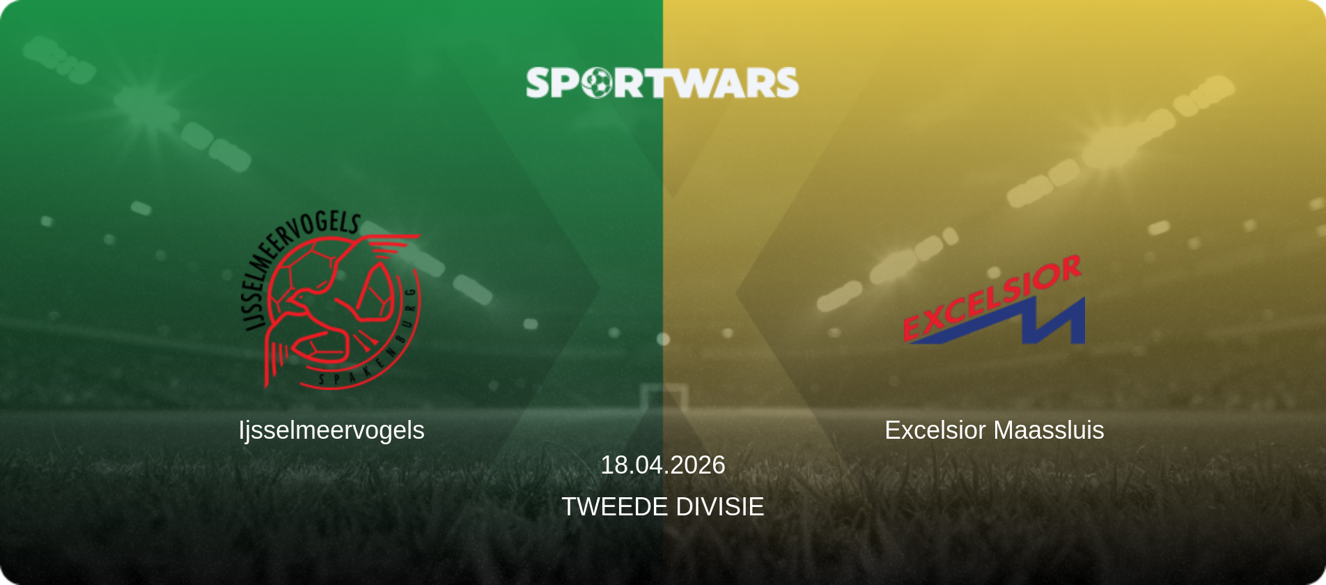 Ijsselmeervogels — Excelsior Maassluis, 18.04.2026 — Tweede Divisie (match preview)