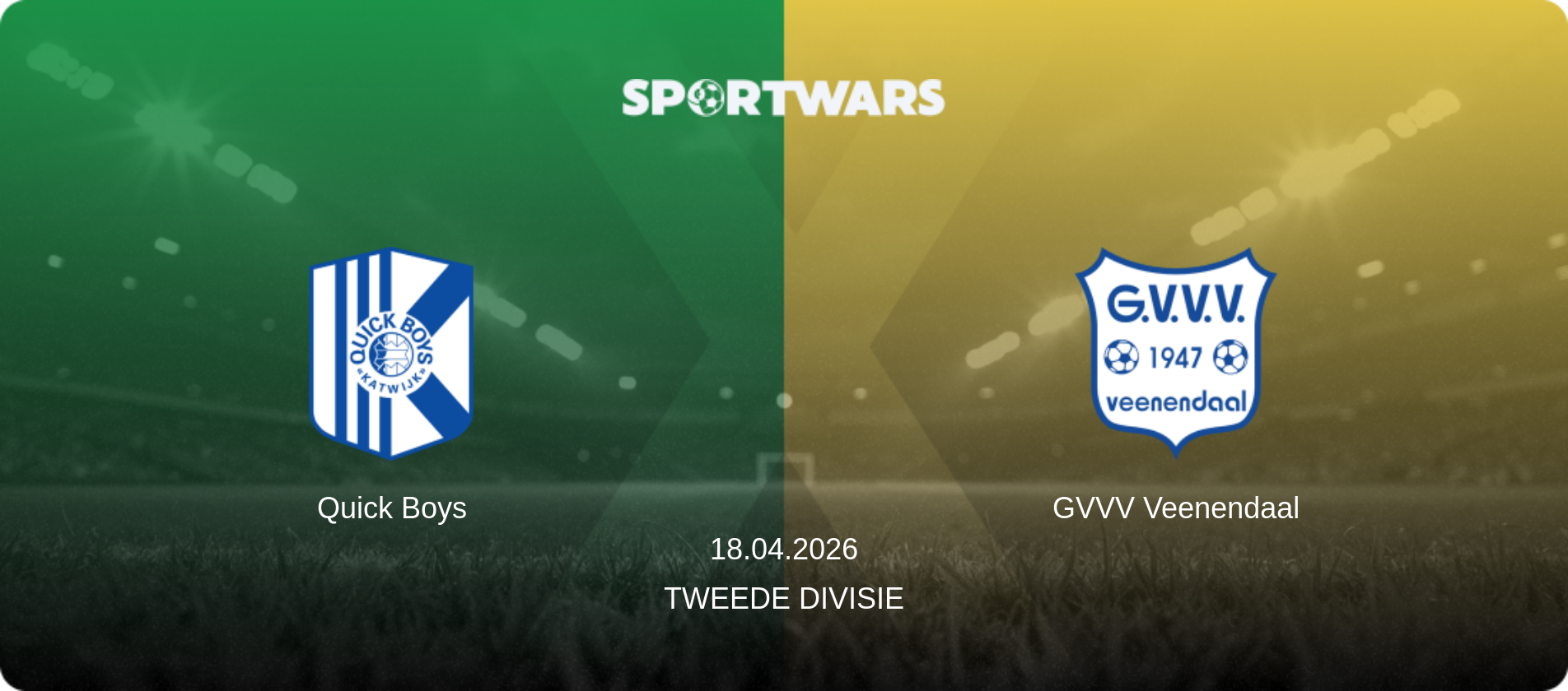 Quick Boys — GVVV Veenendaal, 18.04.2026 — Tweede Divisie (match preview)