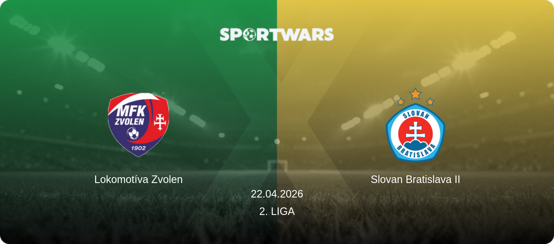 Lokomotíva Zvolen — Slovan Bratislava II, 22.04.2026 — 2. Liga (match preview)