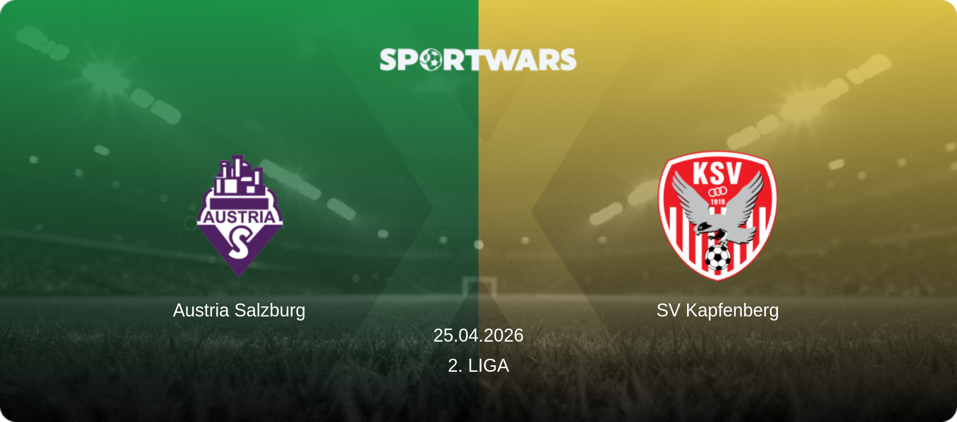 Austria Salzburg — SV Kapfenberg, 25.04.2026 — 2. Liga (match preview)