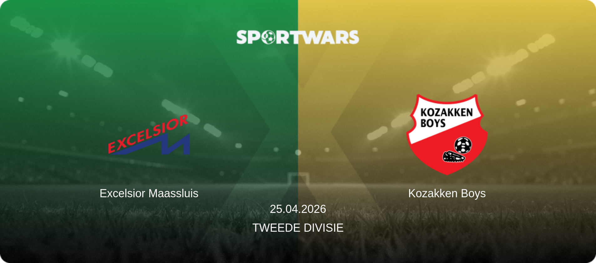 Excelsior Maassluis — Kozakken Boys, 25.04.2026 — Tweede Divisie (match preview)