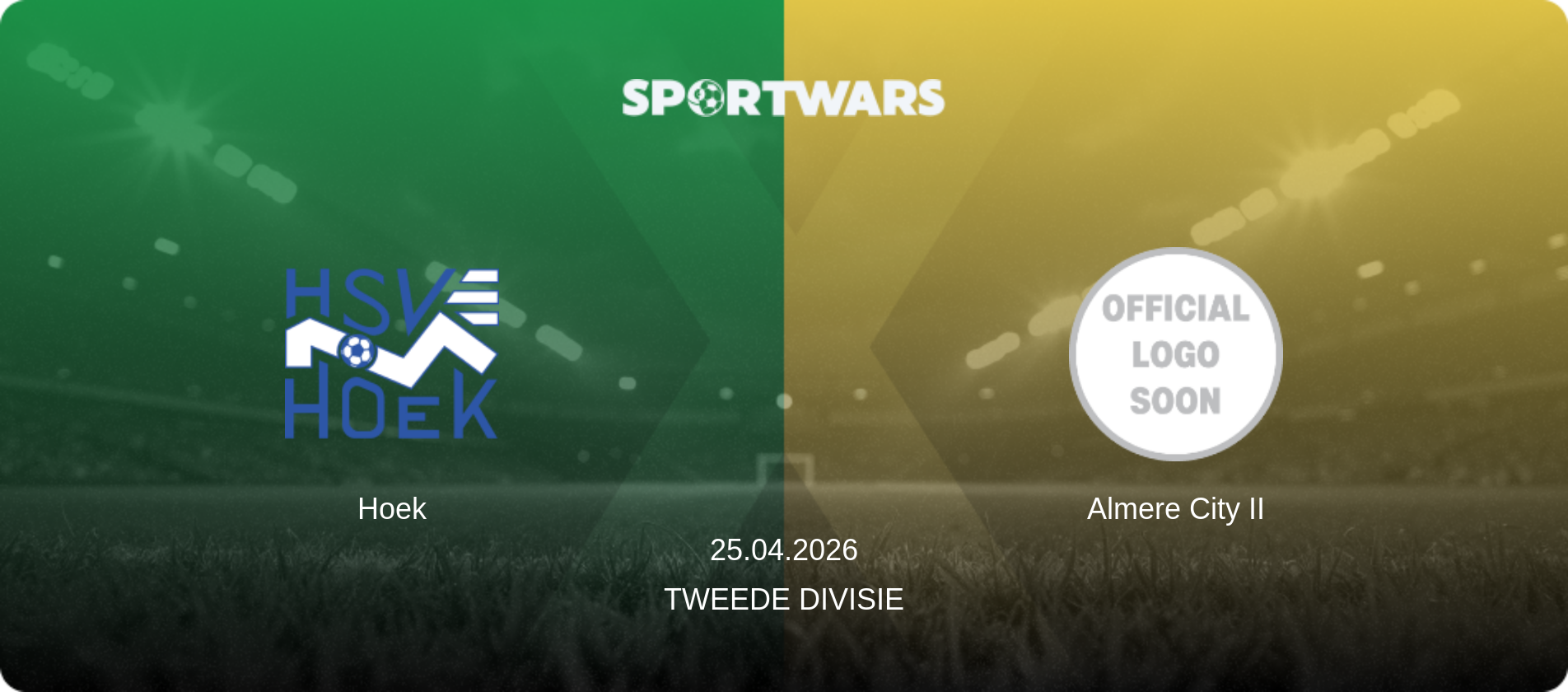 Hoek — Almere City II, 25.04.2026 — Tweede Divisie (match preview)