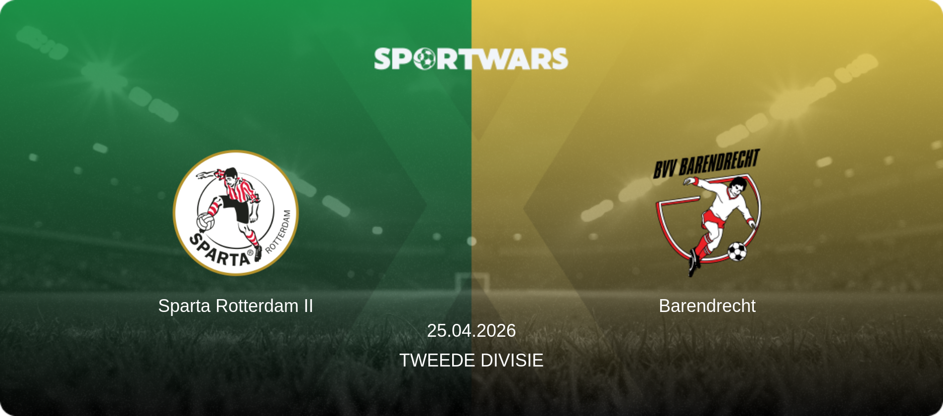 Sparta Rotterdam II — Barendrecht, 25.04.2026 — Tweede Divisie (match preview)