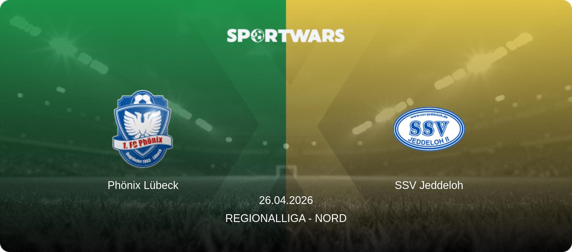 Phönix Lübeck — SSV Jeddeloh, 26.04.2026 — Regionalliga - Nord (match preview)