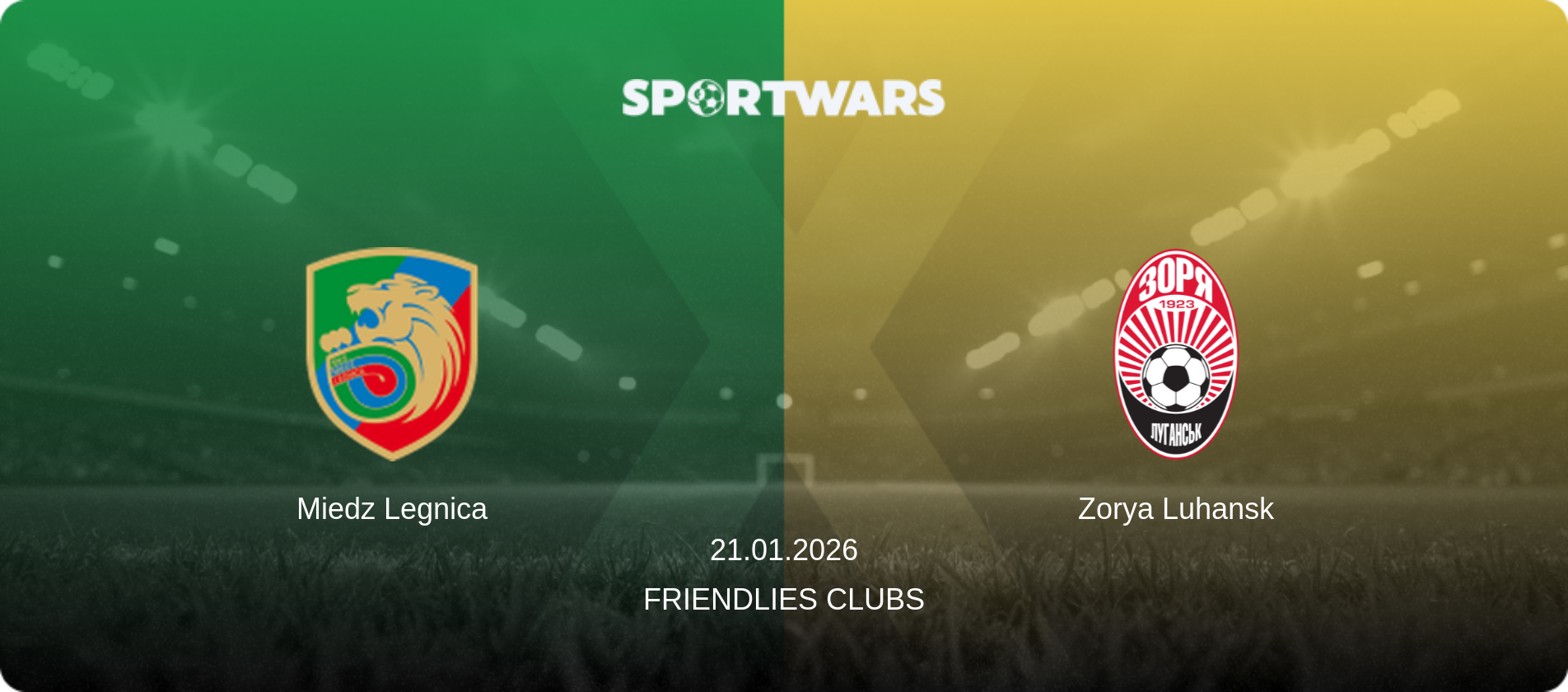 Miedz Legnica — Zorya Luhansk, 21.01.2026 — Friendlies Clubs (match preview)