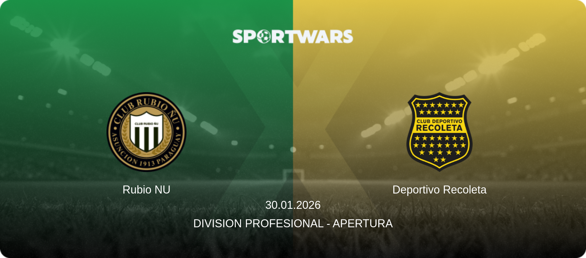 Rubio NU — Deportivo Recoleta, 30.01.2026 — Division Profesional - Apertura (match preview)