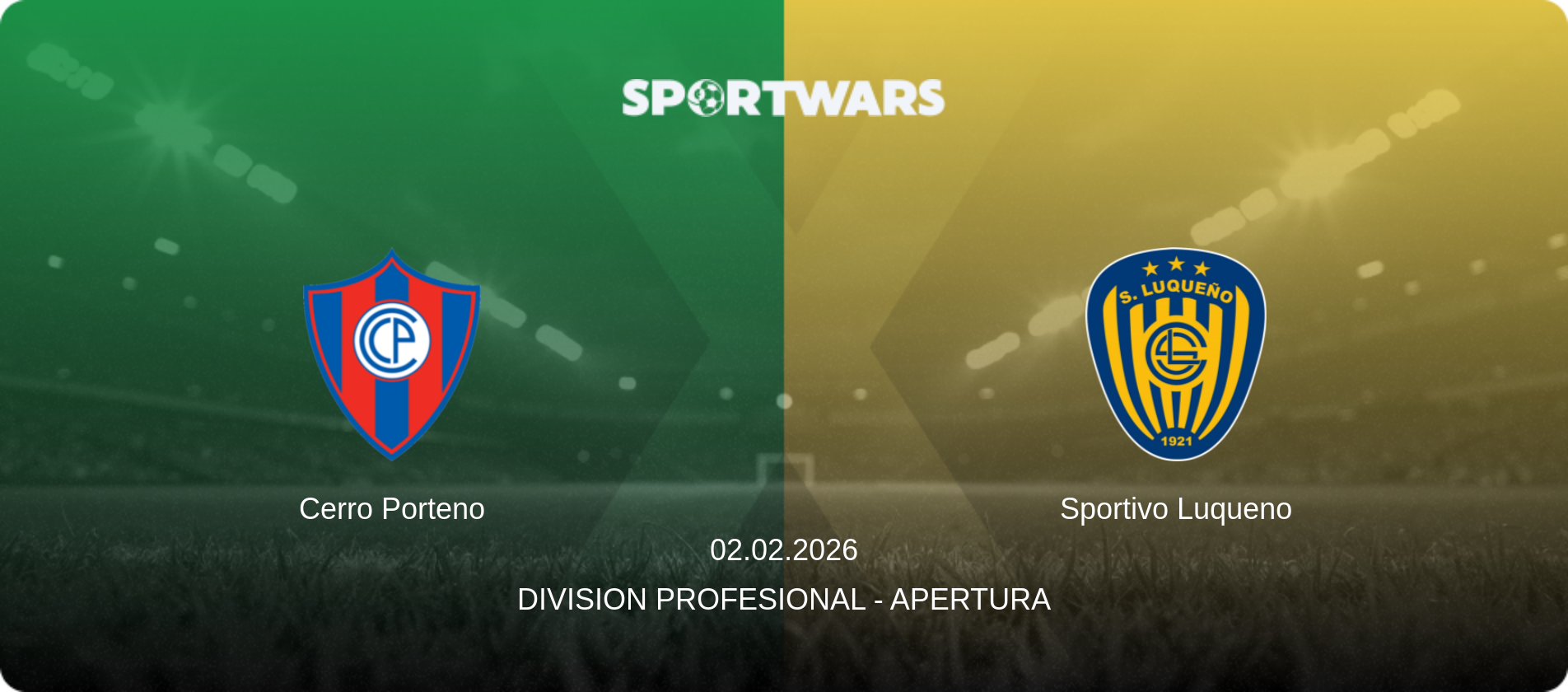 Cerro Porteno — Sportivo Luqueno, 02.02.2026 — Division Profesional - Apertura (match preview)
