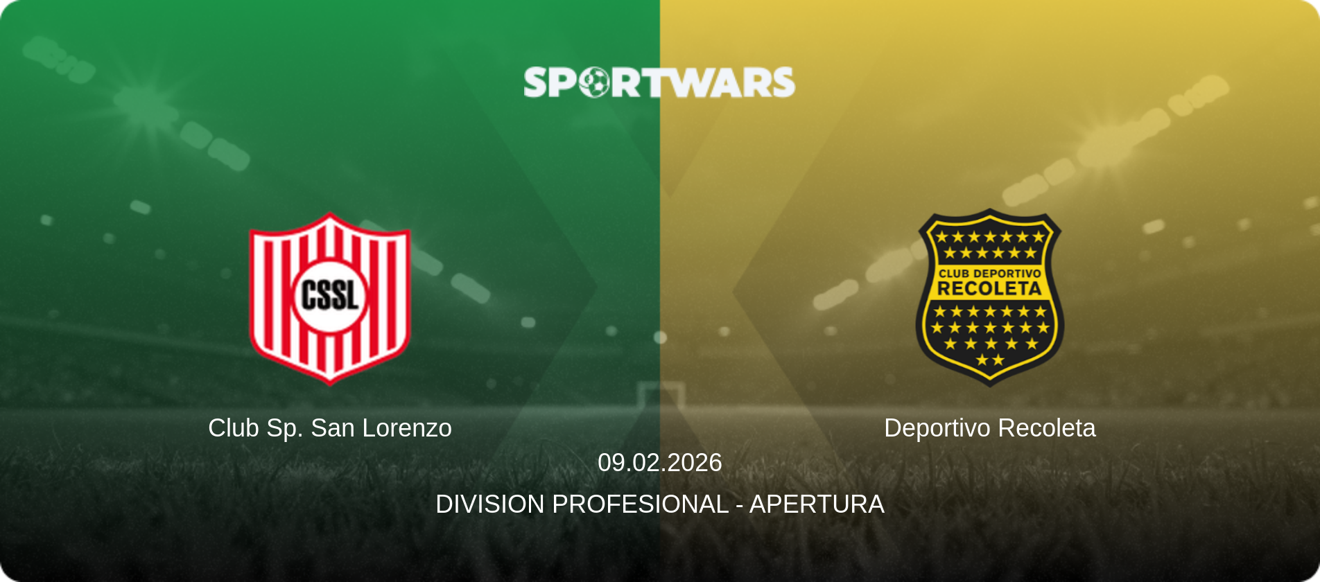 Club Sp. San Lorenzo — Deportivo Recoleta, 09.02.2026 — Division Profesional - Apertura (match preview)