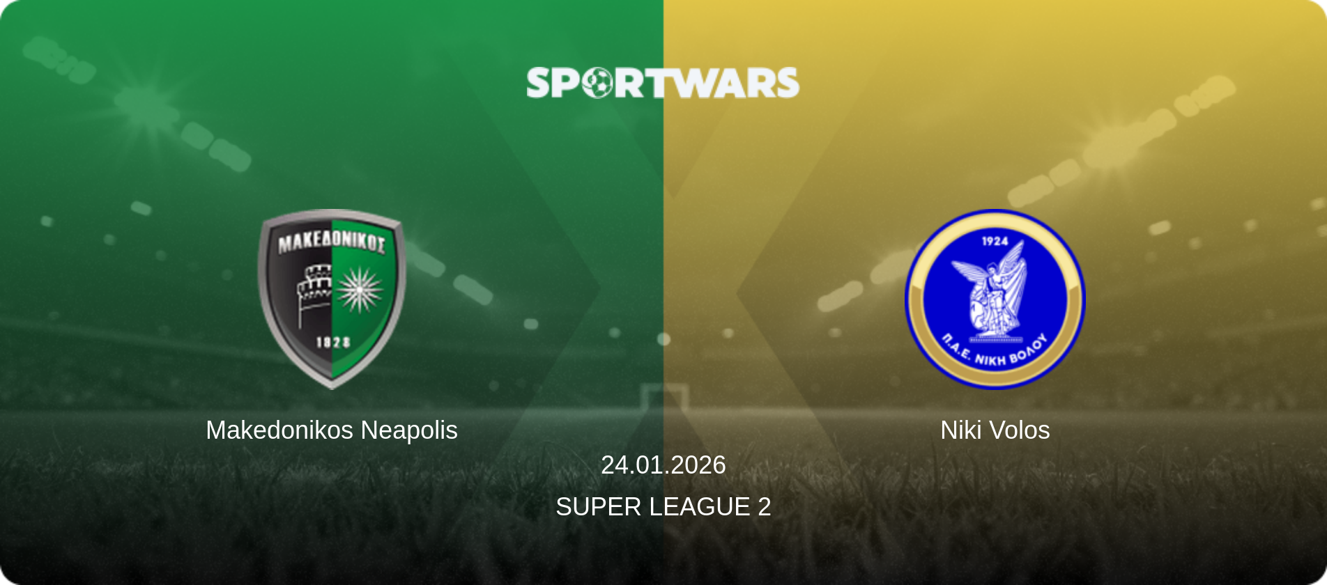 Makedonikos Neapolis — Niki Volos, 24.01.2026 — Super League 2 (match preview)