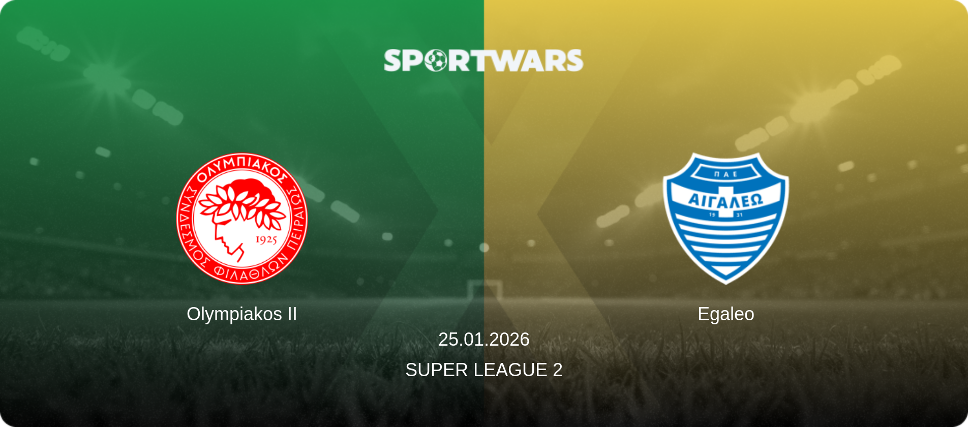 Olympiakos II — Egaleo, 25.01.2026 — Super League 2 (match preview)