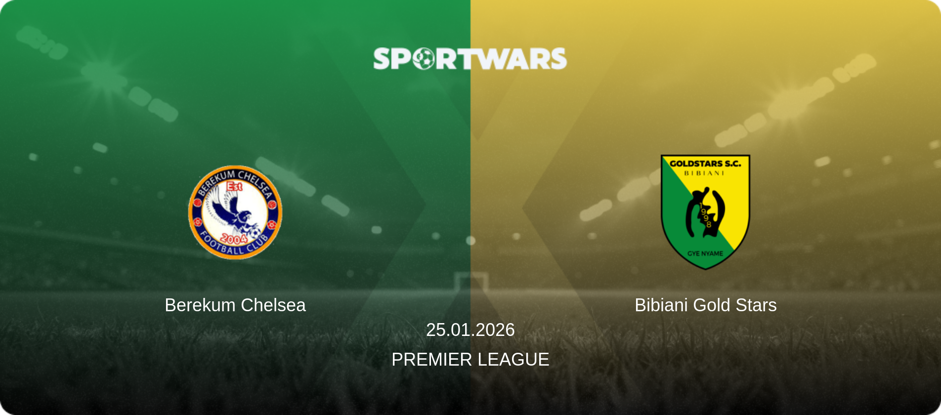 Berekum Chelsea — Bibiani Gold Stars, 25.01.2026 — Premier League (match preview)