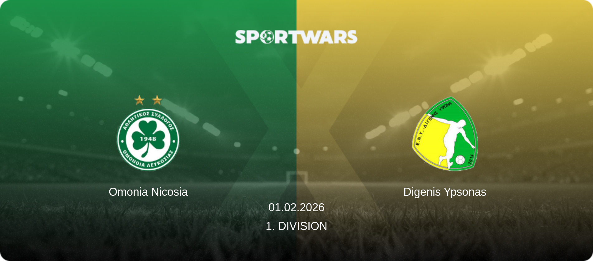 Omonia Nicosia — Digenis Ypsonas, 01.02.2026 — 1. Division (match preview)