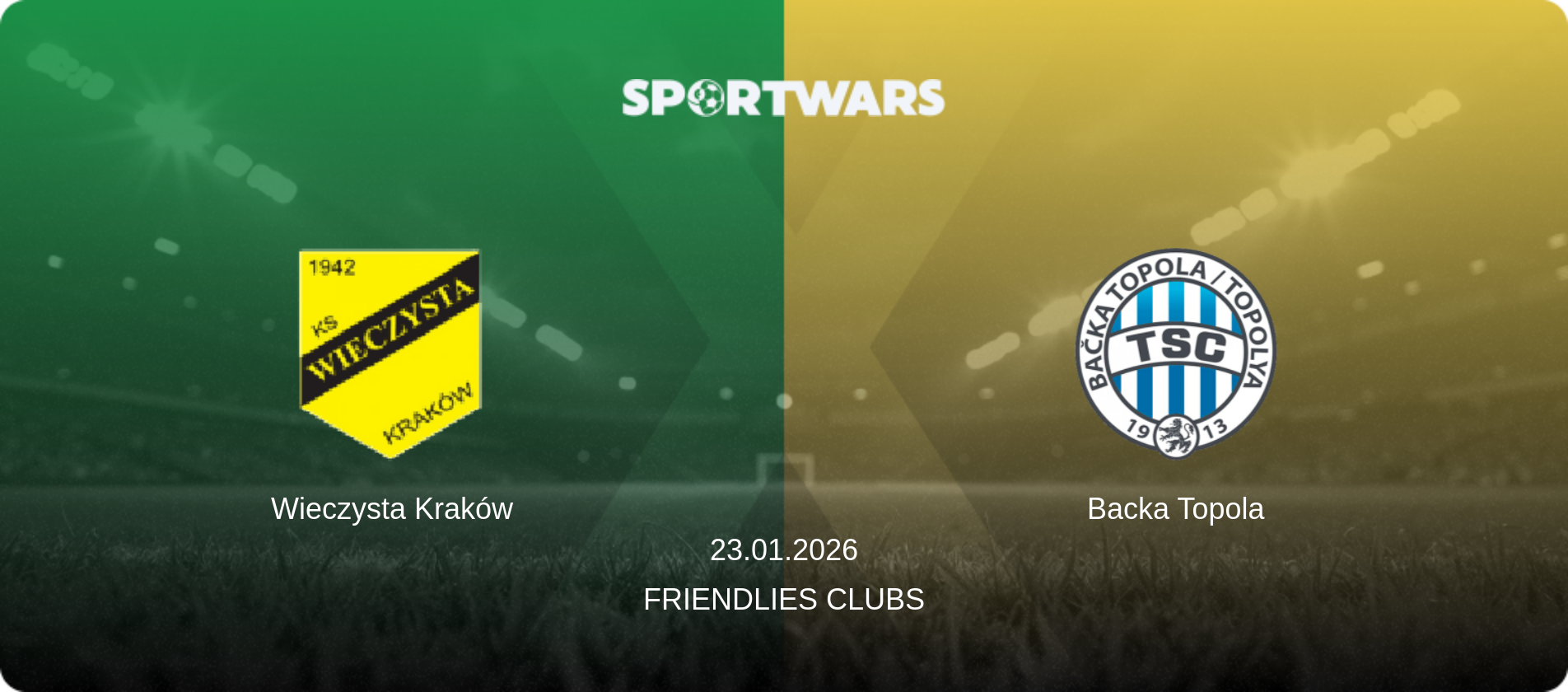 Wieczysta Kraków — Backa Topola, 23.01.2026 — Friendlies Clubs (match preview)