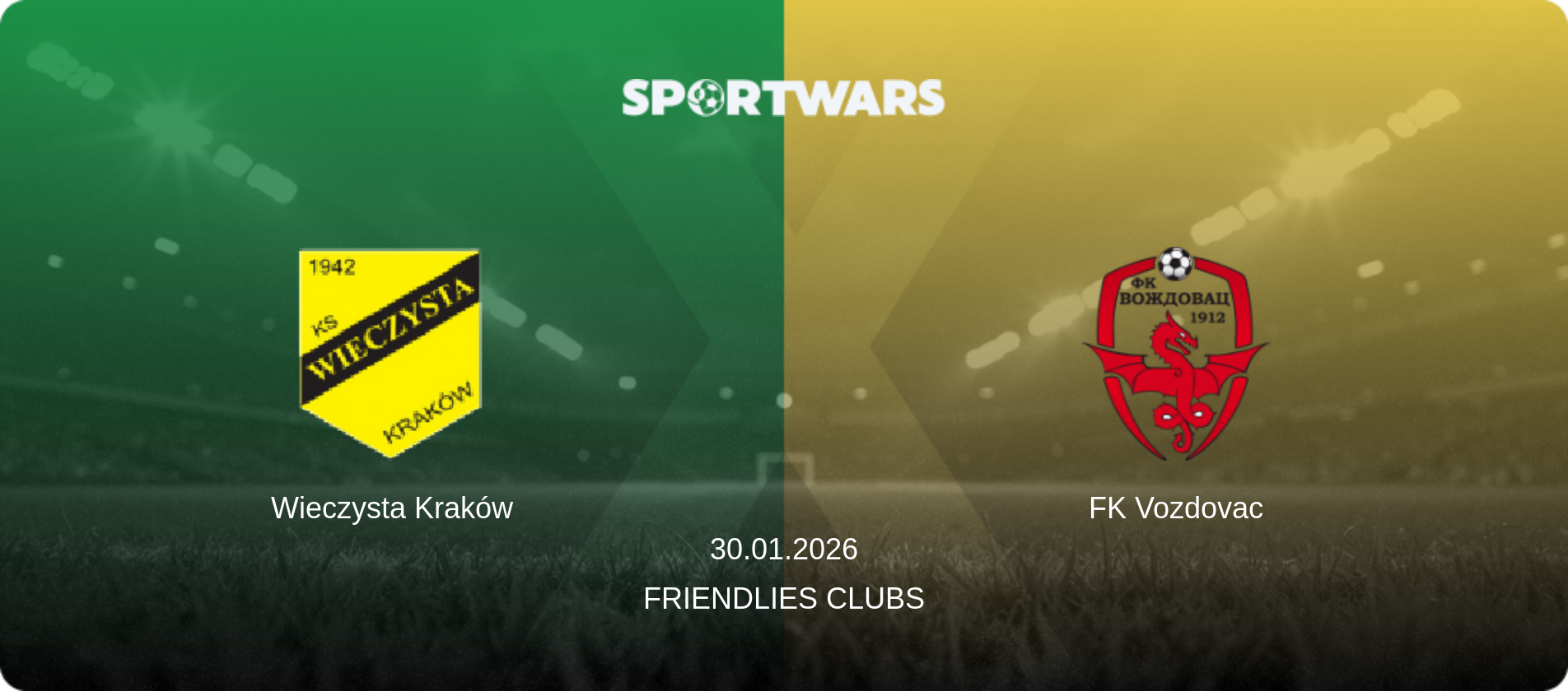 Wieczysta Kraków — FK Vozdovac, 30.01.2026 — Friendlies Clubs (match preview)