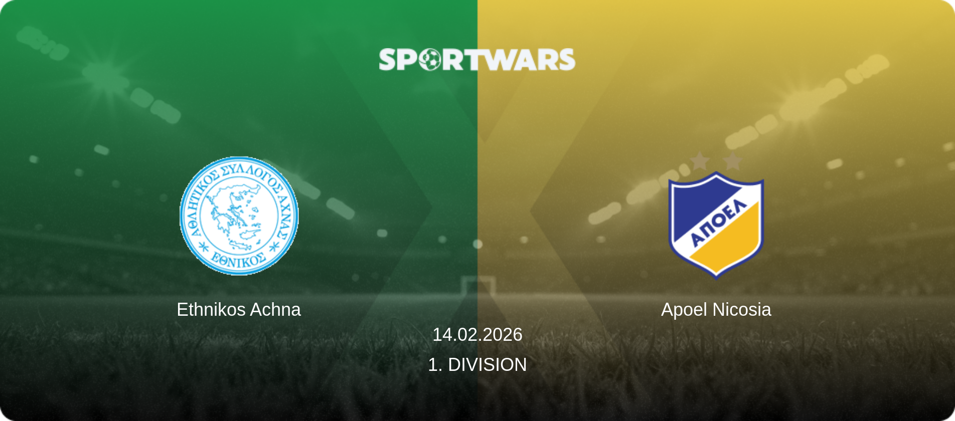 Ethnikos Achna — Apoel Nicosia, 14.02.2026 — 1. Division (match preview)
