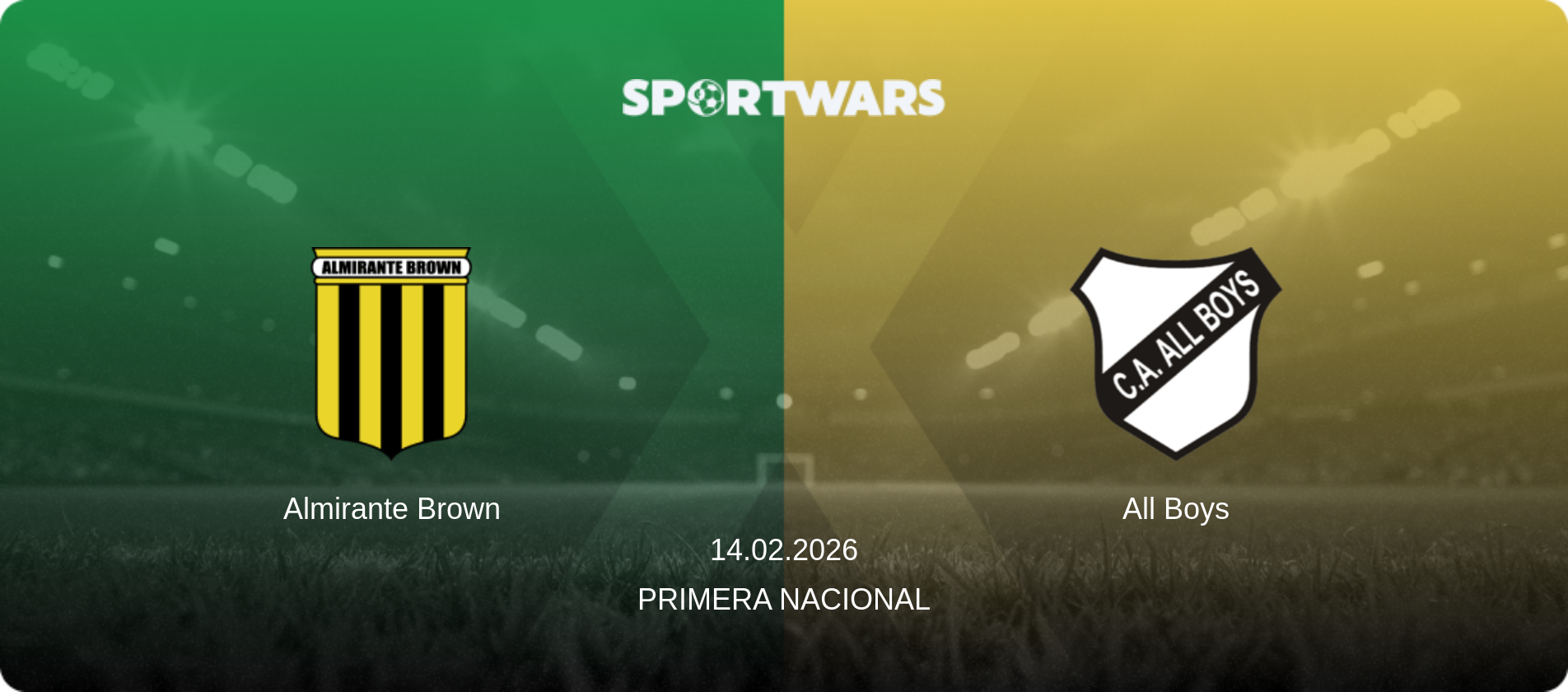 Almirante Brown — All Boys, 14.02.2026 — Primera Nacional (match preview)