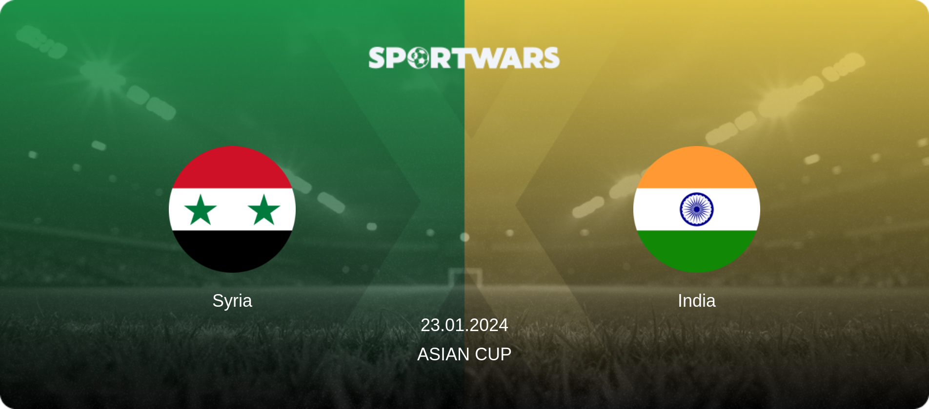 Syria — India, 23.01.2024 — Asian Cup (match preview)