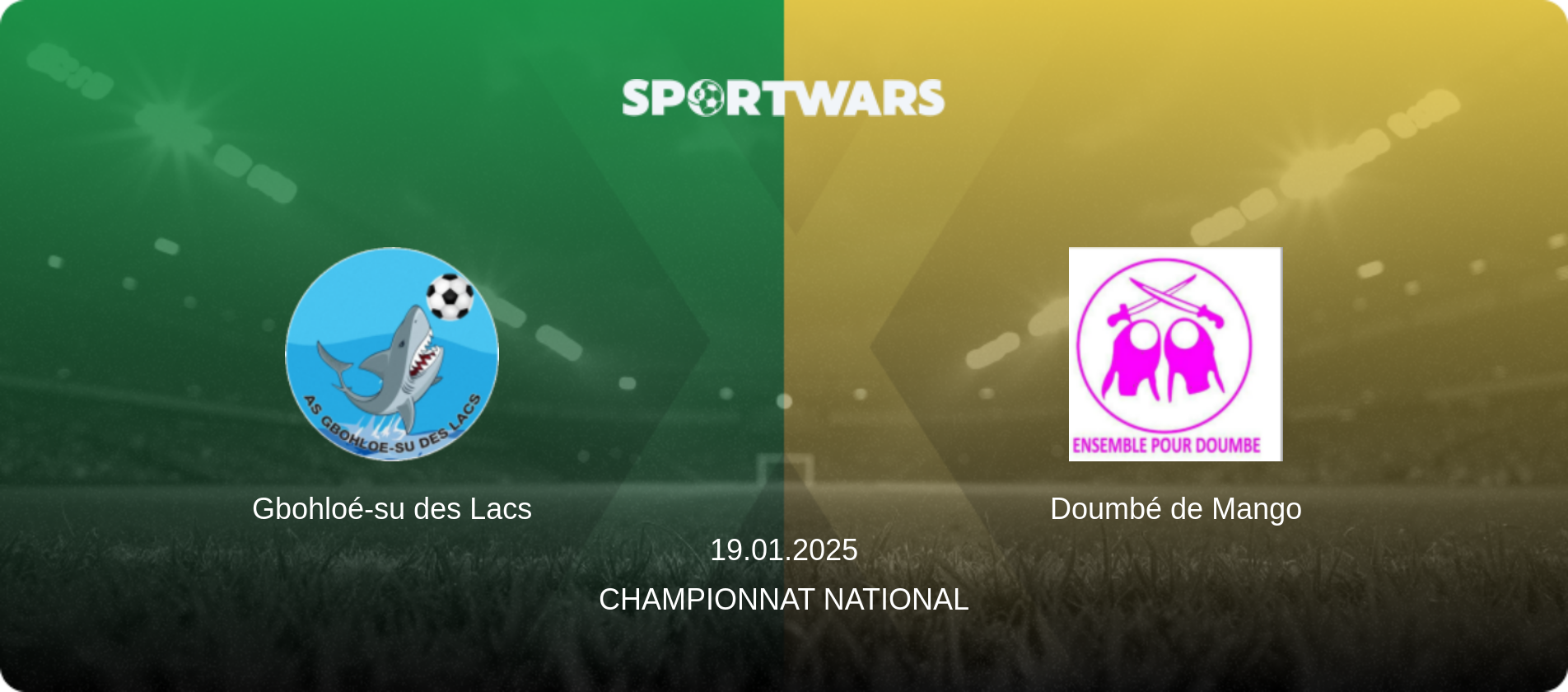 Gbohloé-su des Lacs — Doumbé de Mango, 19.01.2025 — Championnat National (match preview)