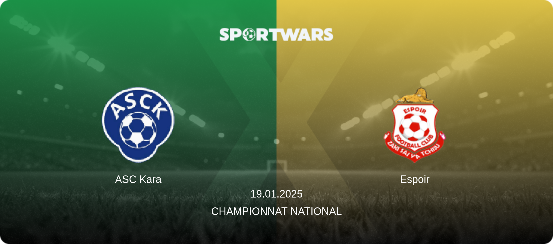 ASC Kara — Espoir, 19.01.2025 — Championnat National (match preview)