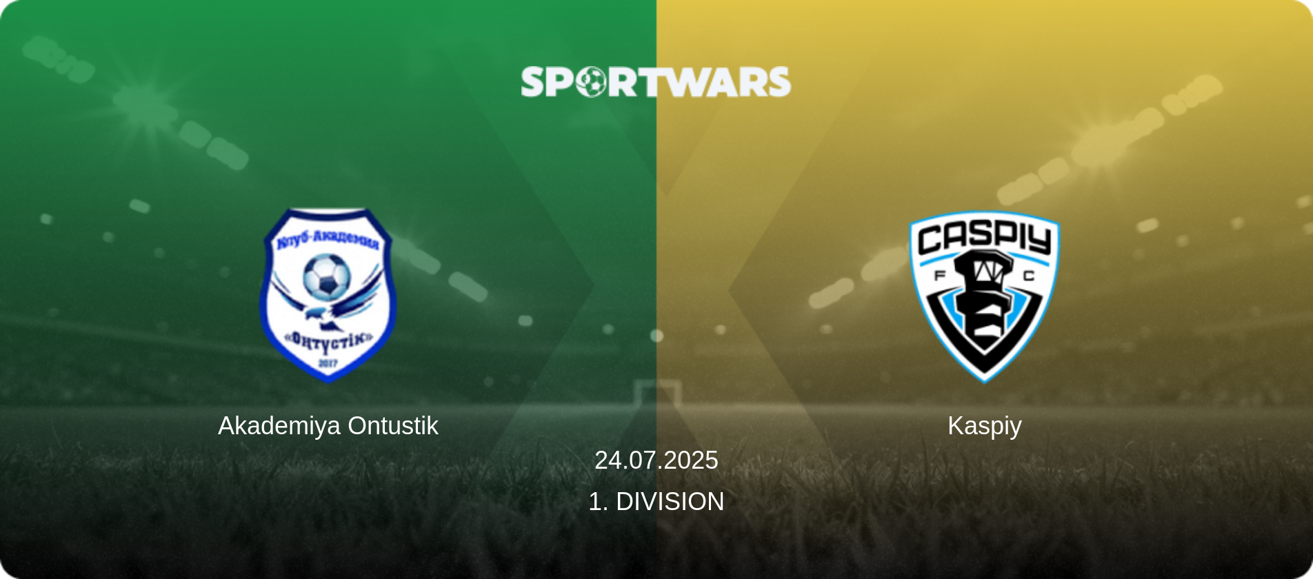 Akademiya Ontustik — Kaspiy, 24.07.2025 — 1. Division (match preview)
