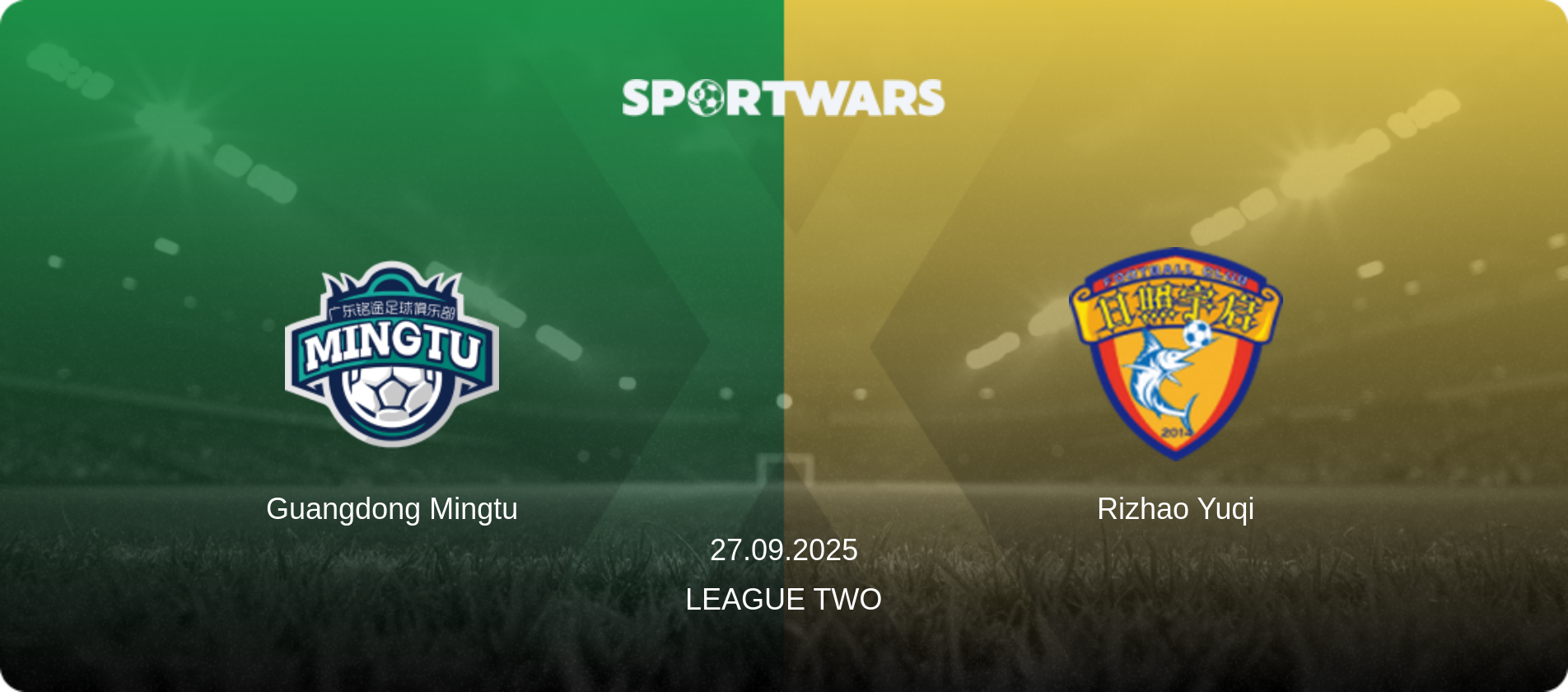 Guangdong Mingtu — Rizhao Yuqi, 27.09.2025 — League Two (match preview)