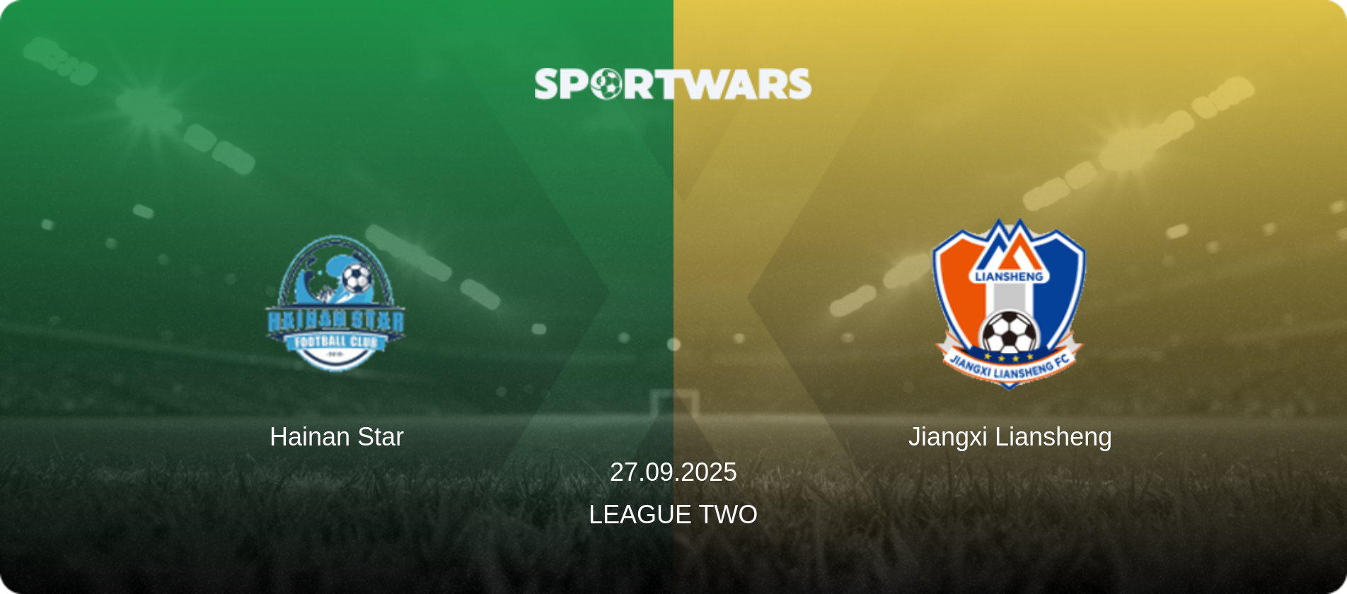 Hainan Star — Jiangxi Liansheng, 27.09.2025 — League Two (match preview)
