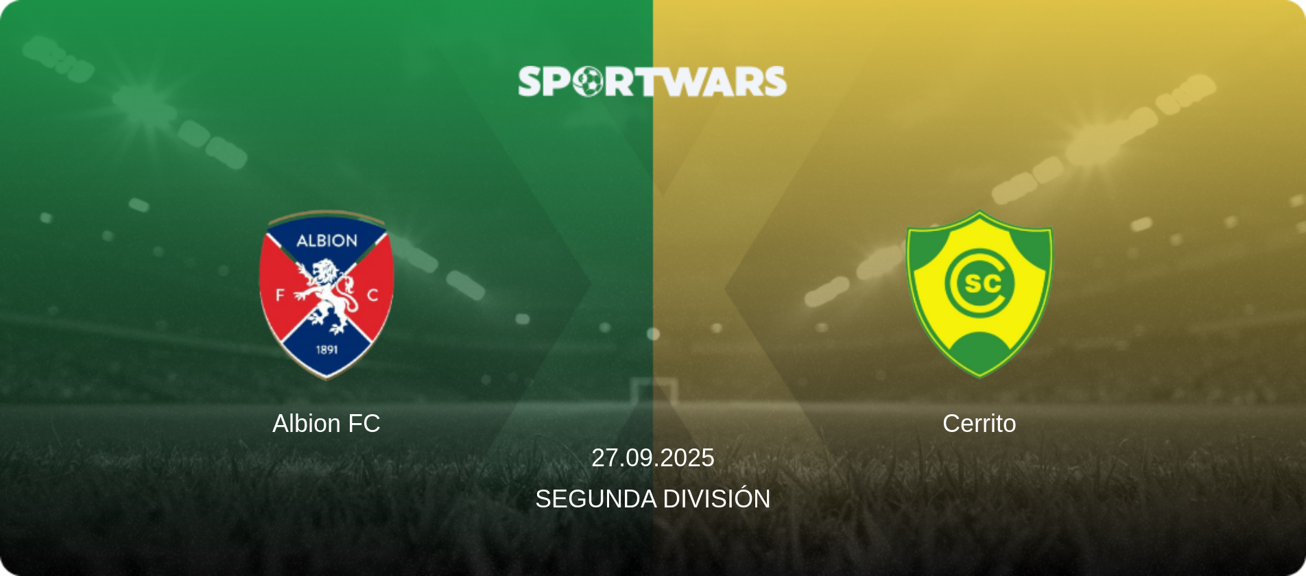 Albion FC — Cerrito, 27.09.2025 — Segunda División (match preview)