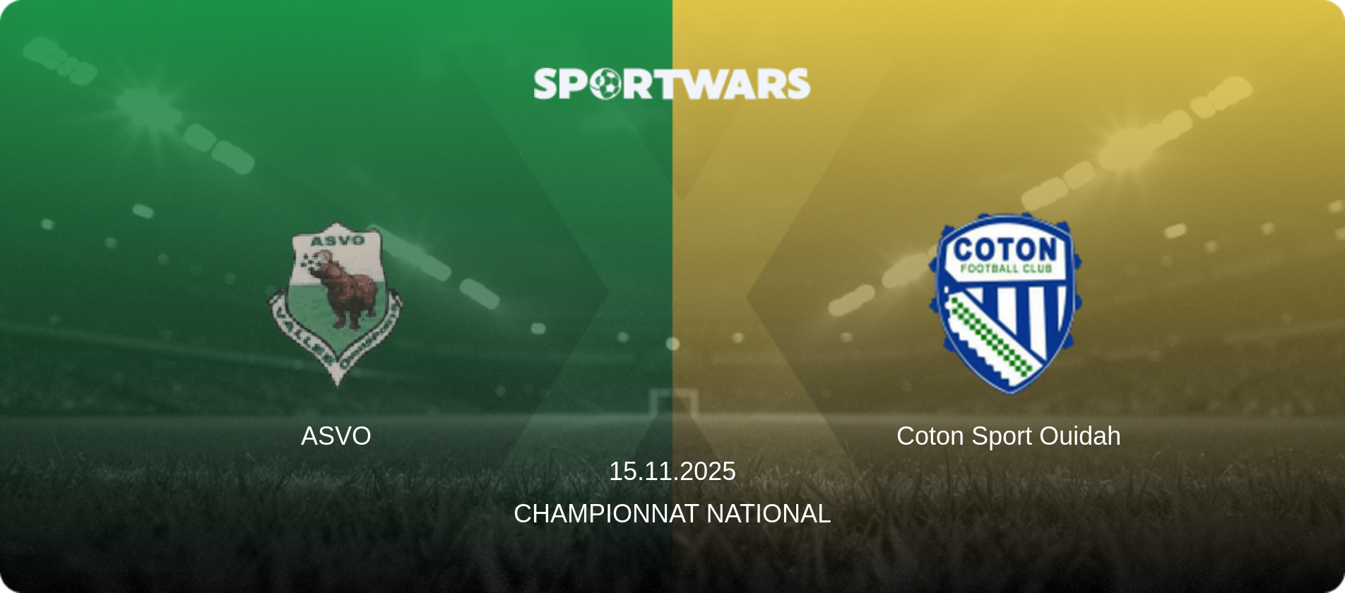 ASVO — Coton Sport Ouidah, 15.11.2025 — Championnat National (match preview)