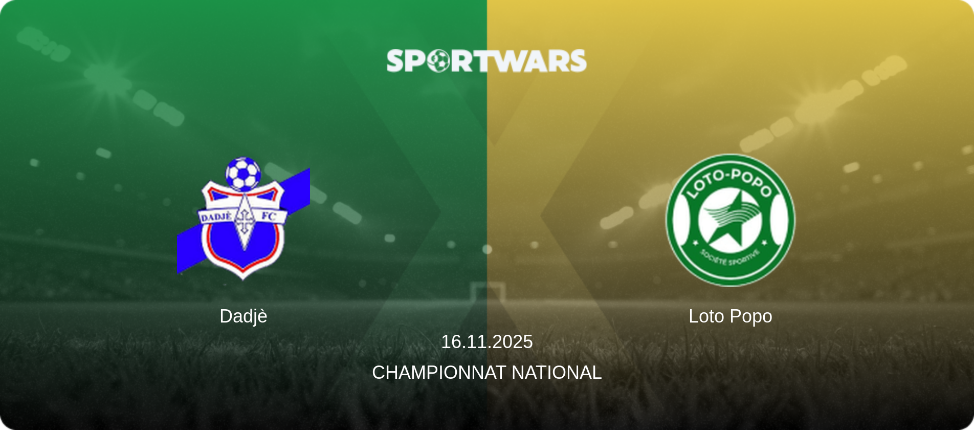 Dadjè — Loto Popo, 16.11.2025 — Championnat National (match preview)
