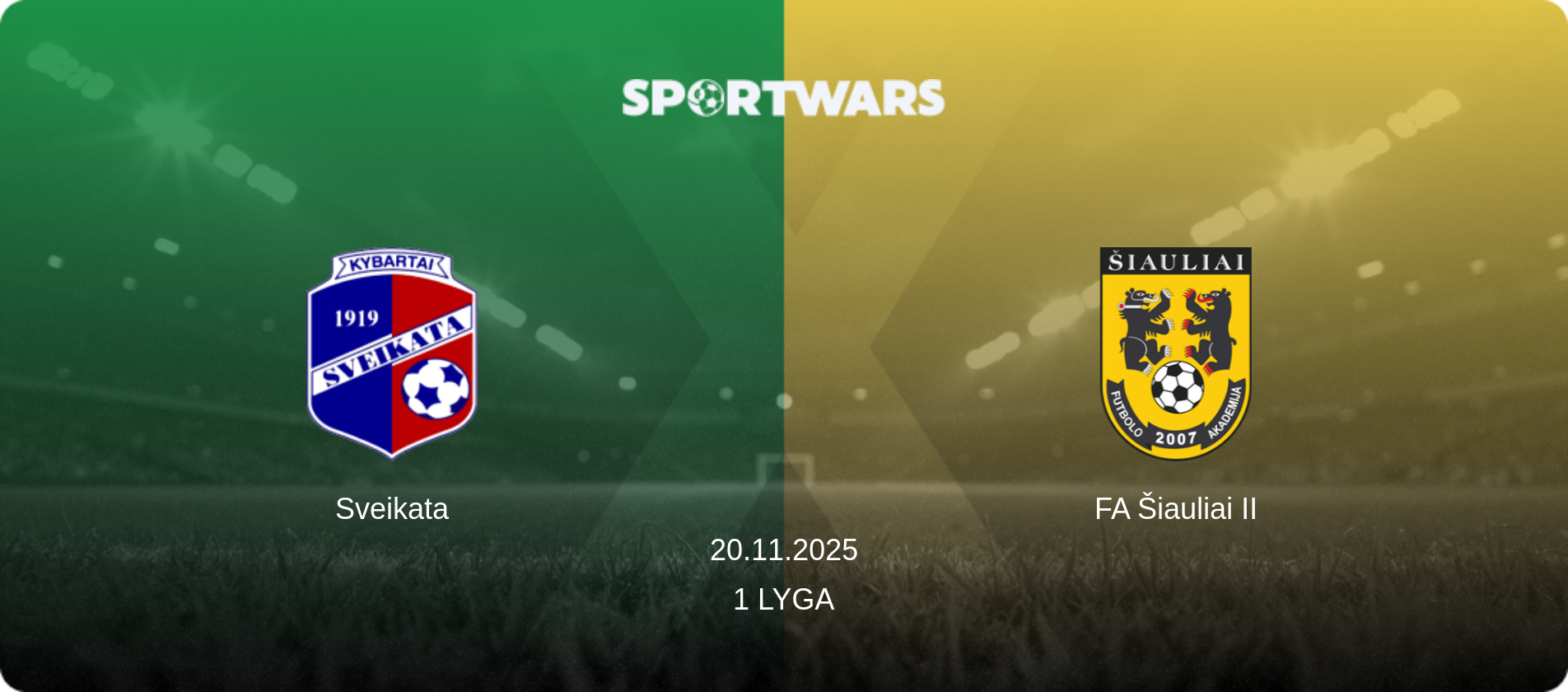 Sveikata — FA Šiauliai II, 20.11.2025 — 1 Lyga (match preview)