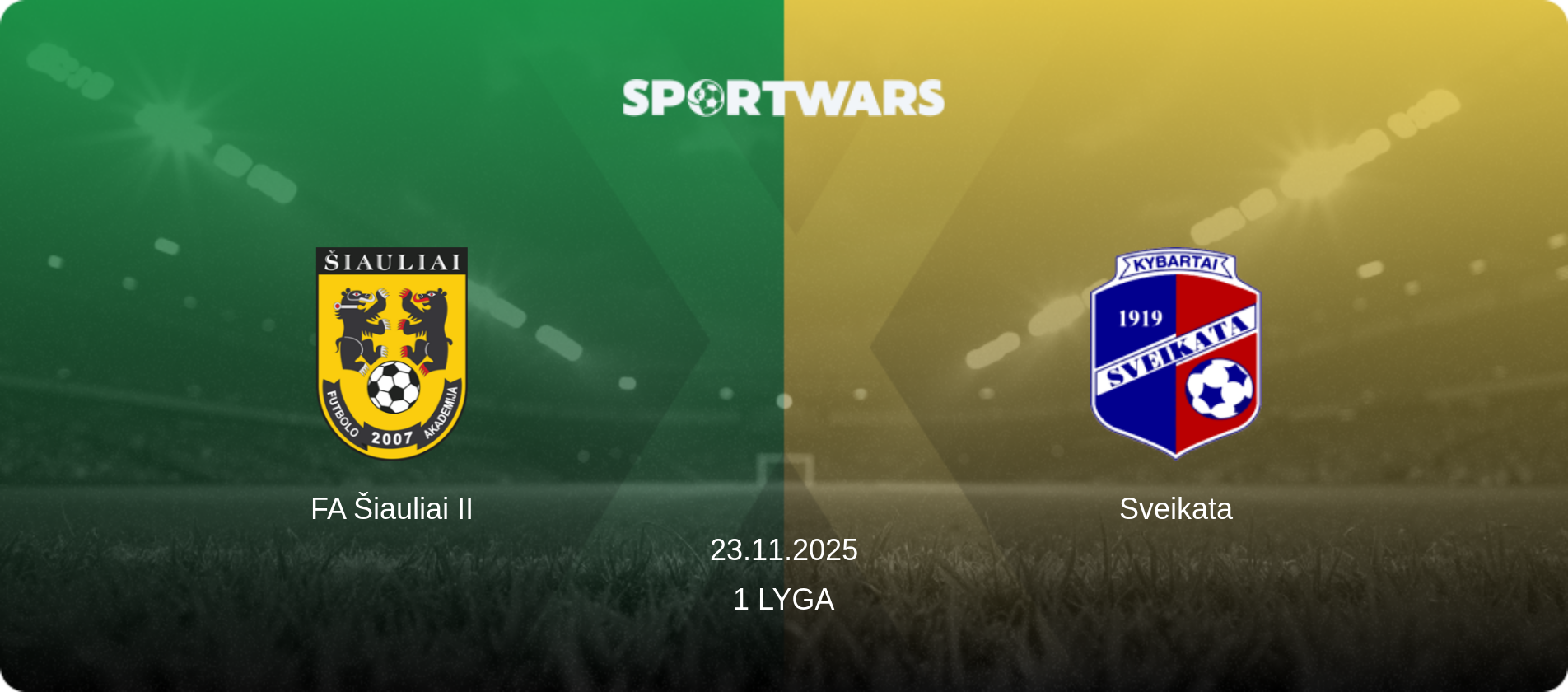 FA Šiauliai II — Sveikata, 23.11.2025 — 1 Lyga (match preview)
