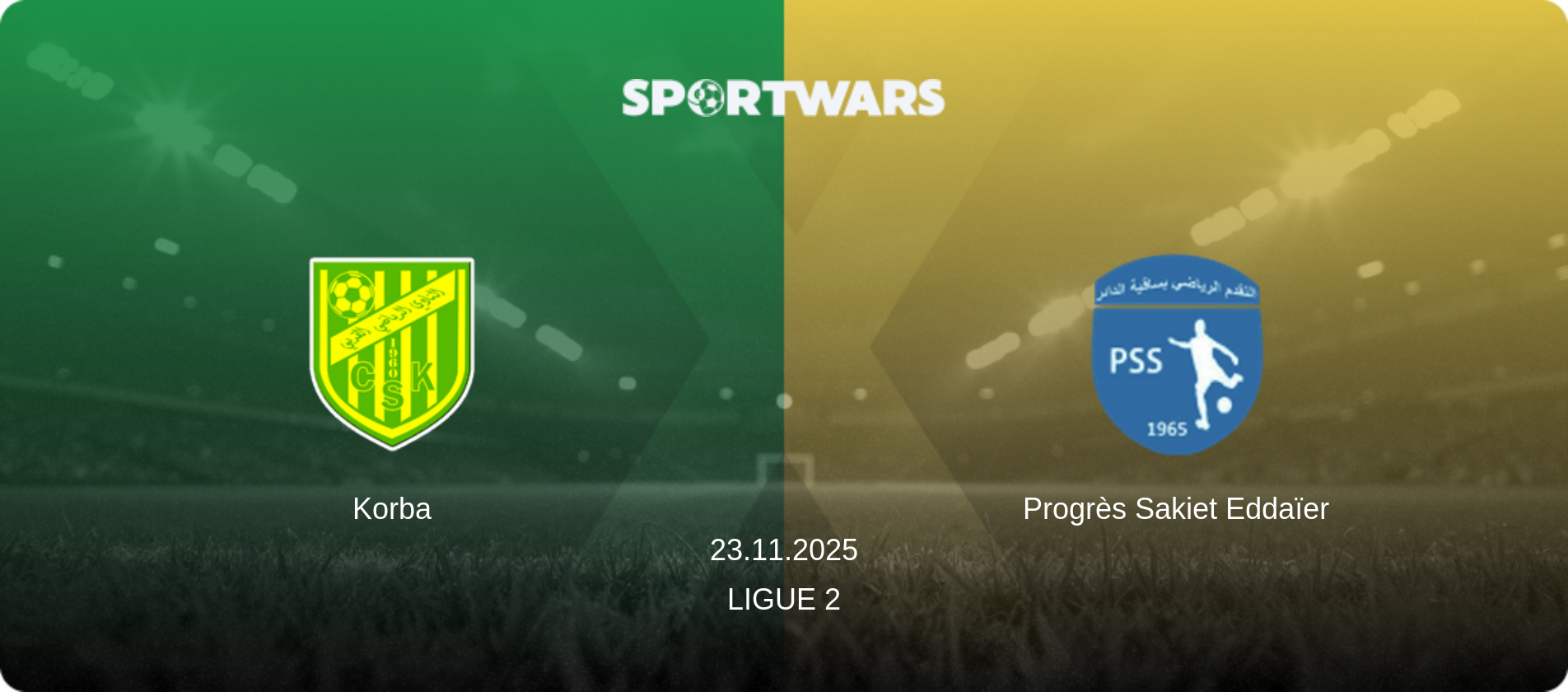 Korba — Progrès Sakiet Eddaïer, 23.11.2025 — Ligue 2 (match preview)